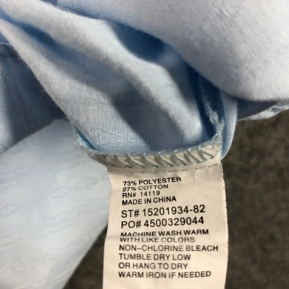 Ely Cattleman Mens M Blue Textured Cotton Western Snap Long Sleeve Shirt - Picture 6 of 13